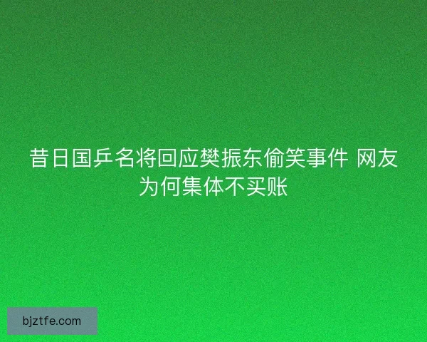 昔日国乒名将回应樊振东偷笑事件 网友为何集体不买账