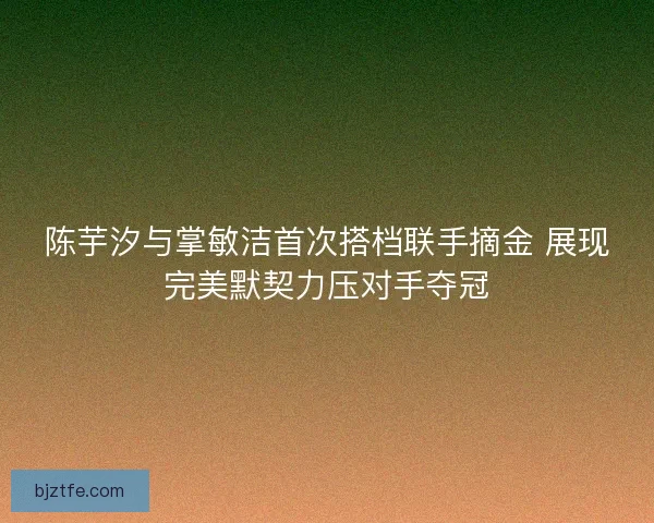 陈芋汐与掌敏洁首次搭档联手摘金 展现完美默契力压对手夺冠